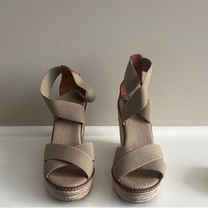 Tory Burch Canvas Espadrille Wedge Sandals